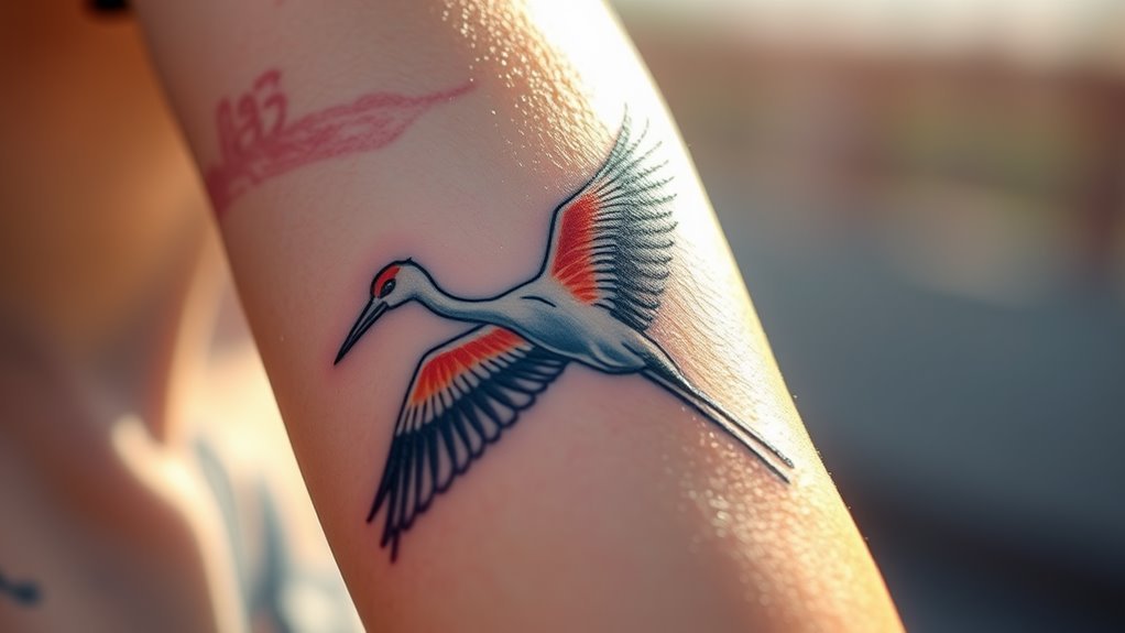 crane bird tattoo significance