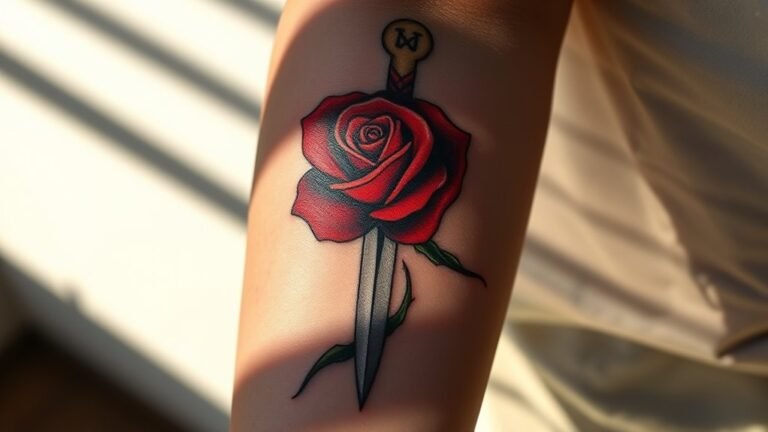 dagger rose tattoo symbolism